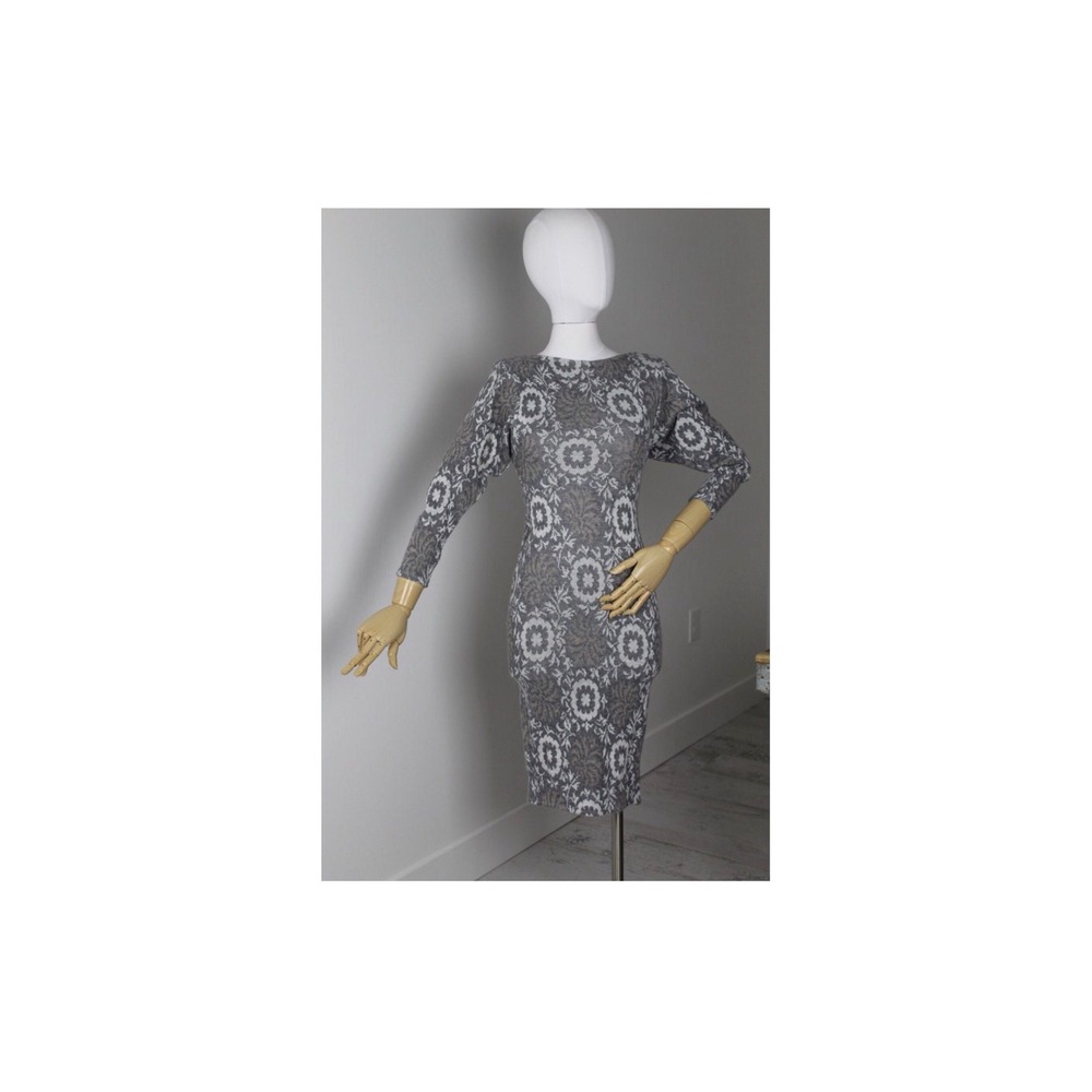 80s All That Jazz Knit Fitted Dress Size 3